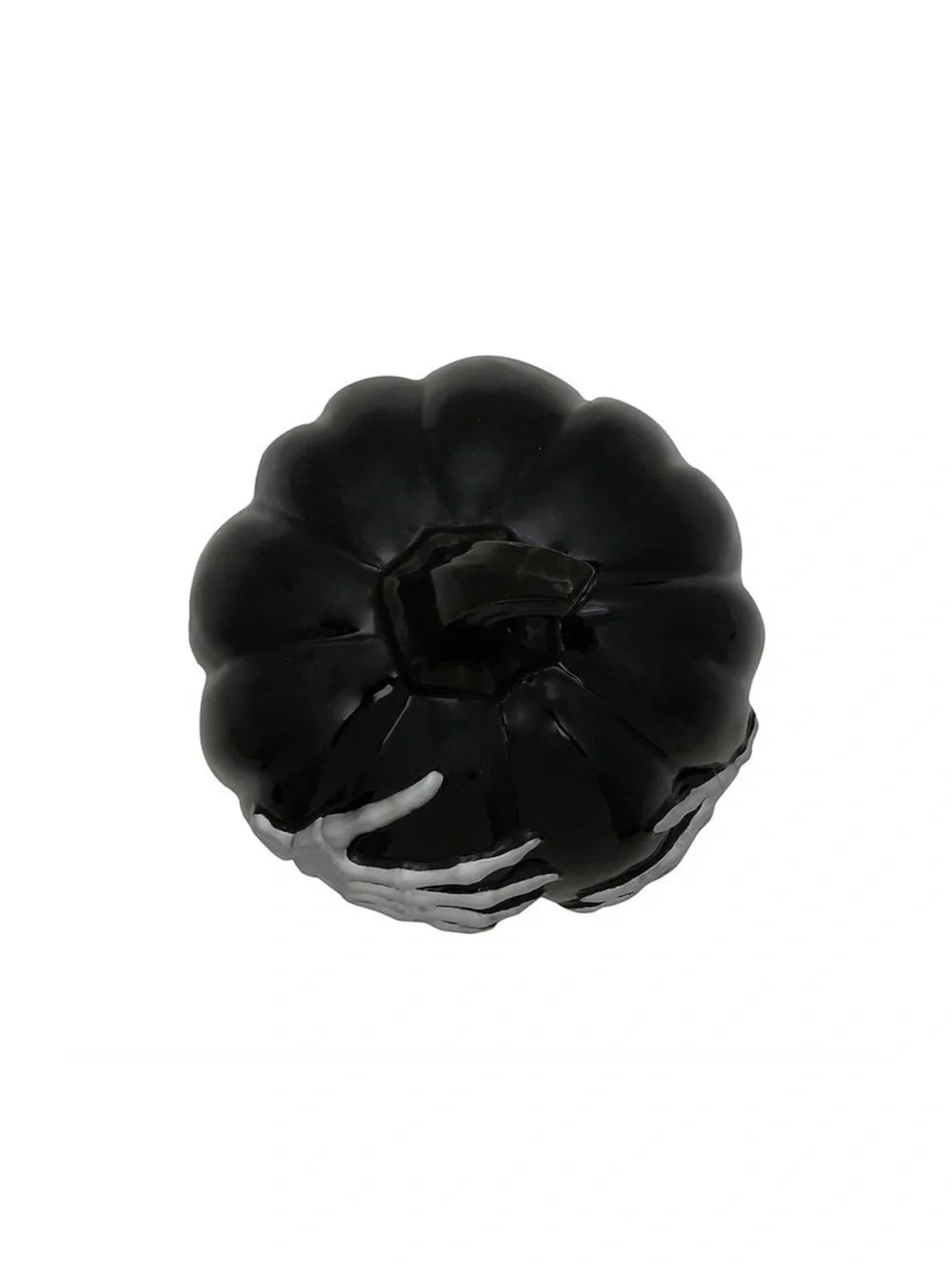 Black Skeleton Hands Decorative Pumpkin - Halloween Table Accent